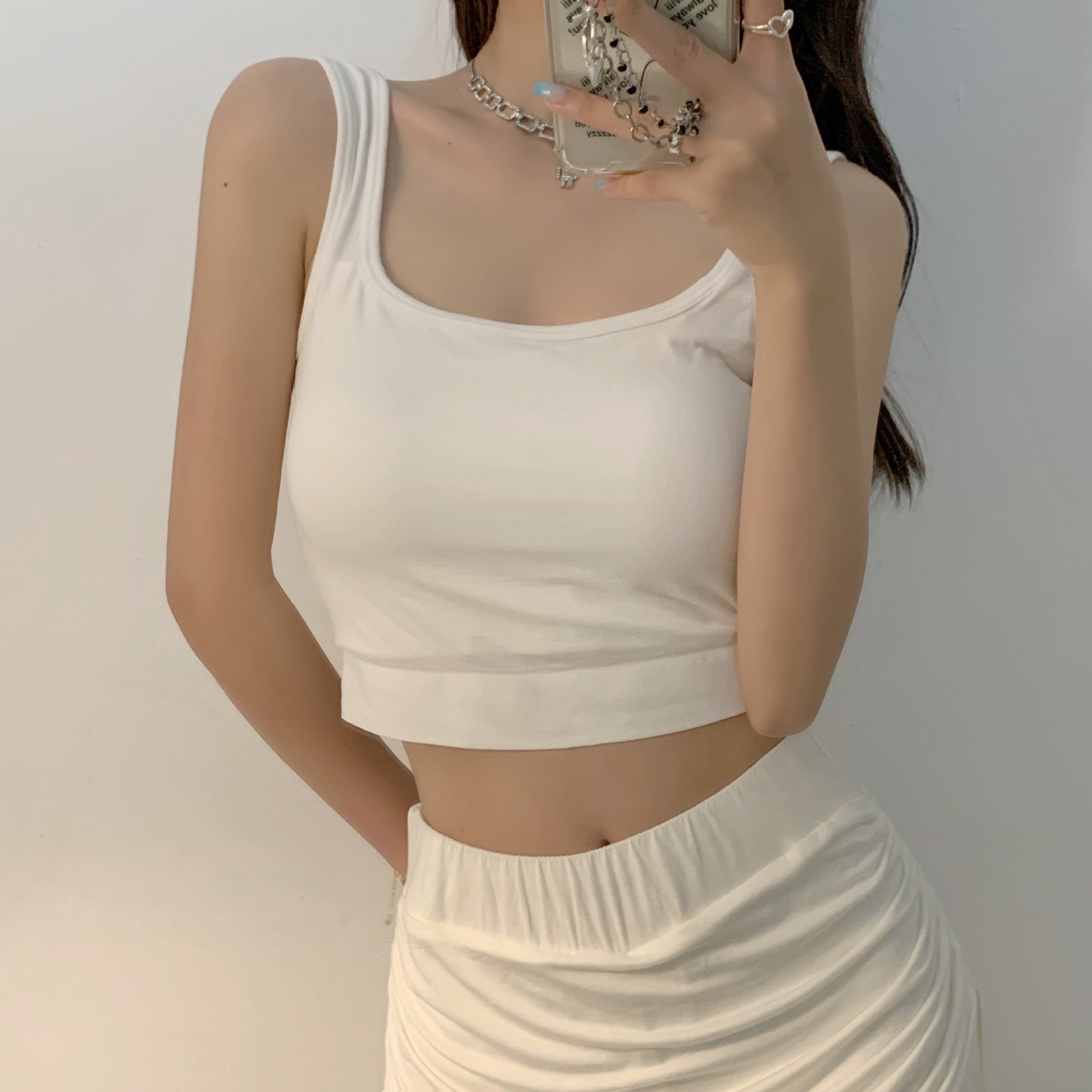 Nuevo 1809 Sling Chaleco con almohadilla en el pecho de las mujeres de una sola pieza inalámbrica deportes belleza espalda ombligo todo partido desgaste exterior base