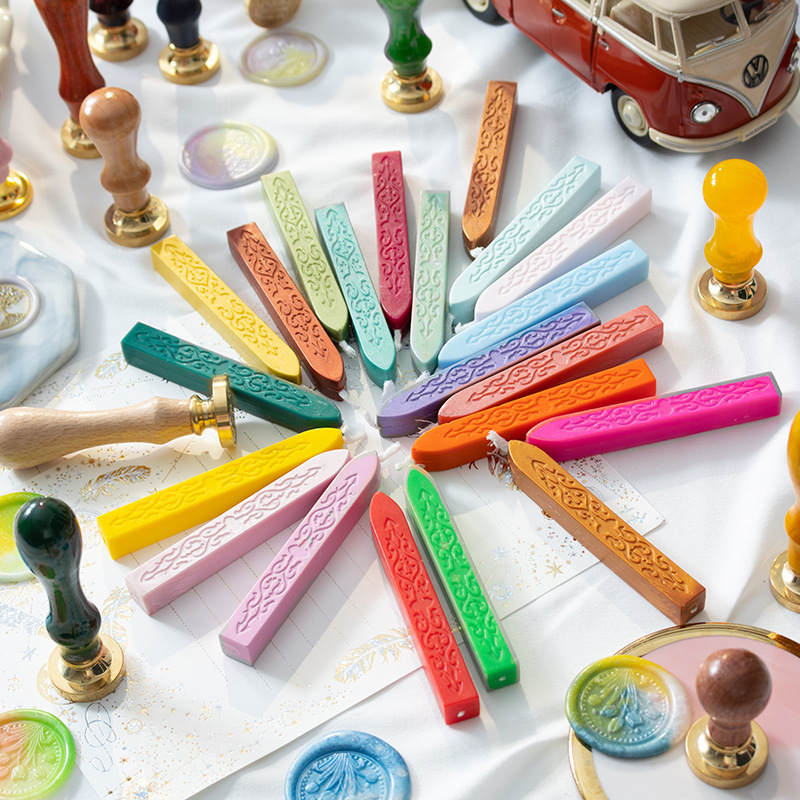 Tira de cera de sello de laca de fuego 42 cinta de plomo tira de cera de sellado sobre sello de regalo con núcleo patrón de flecha de laca de fuego cera de laca de fuego