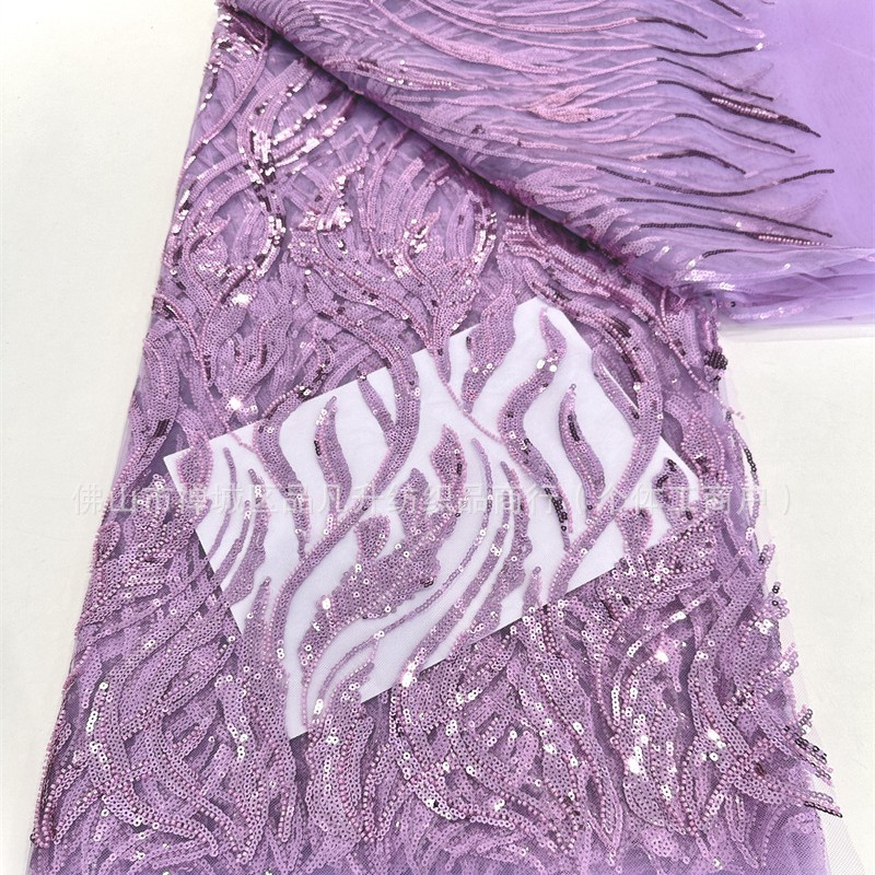 Tejido de malla de lenta bordada tridimensional Vestido de novia de moda Vestido de moda Tela de encaje LACE
