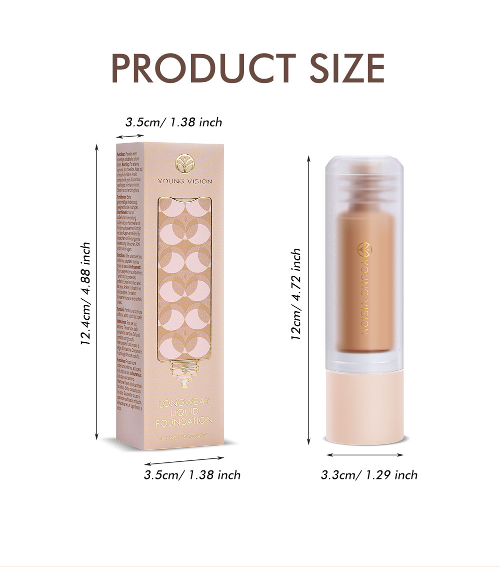 YOUNG VISION Bottom Press Foundation is a detachable matte facial base makeup liquid that is not prone to smudge undefined