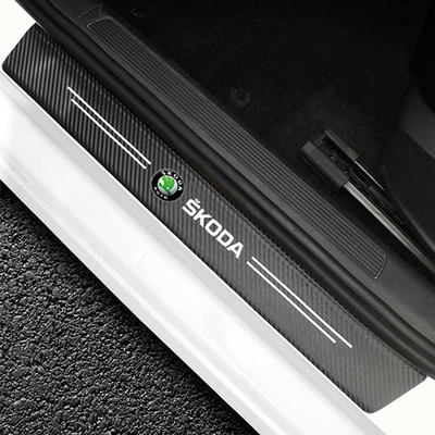 welcome pedal anti-step anti-scratch protective – Other Automotive Interior Supplies - skoda-carbon-fiber-leather-threshold-strips-4-pack