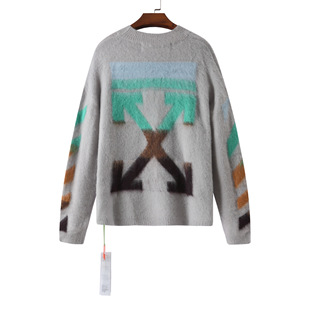European and American fashion brand autumn and winter high OFF gradient arrow mohair sweater sweater men and women with a batch