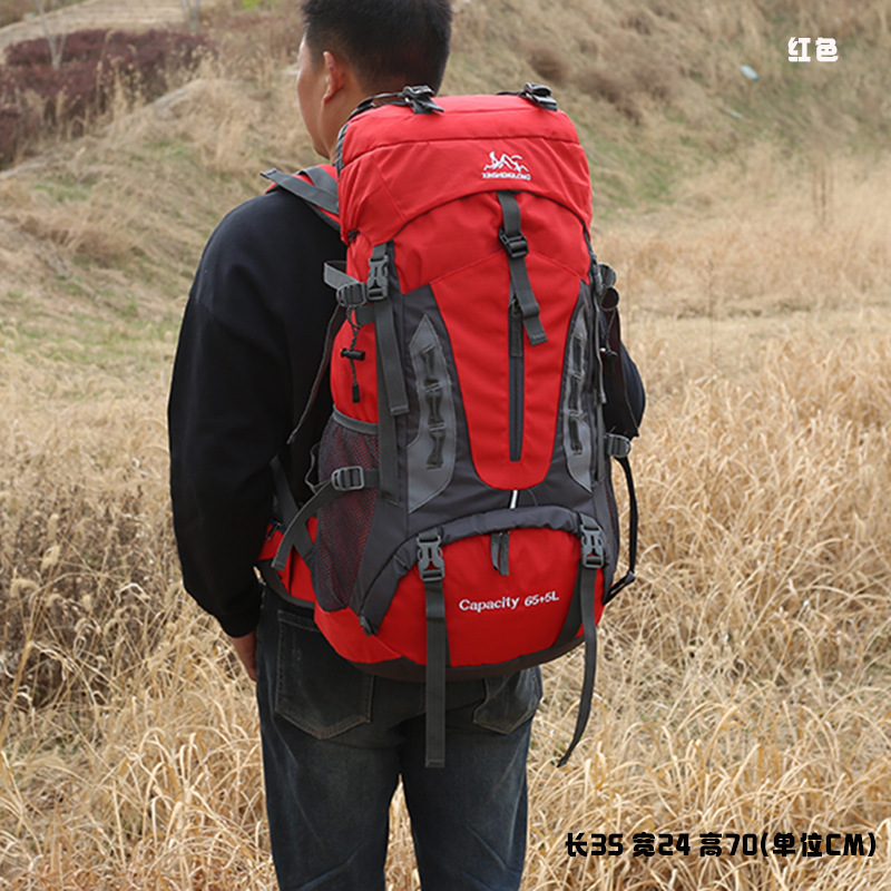 70L 大容量軽量登山バッグ男性用シューズコンパートメント付き旅行バックパックアウトドア旅行バックパック 2025|undefined