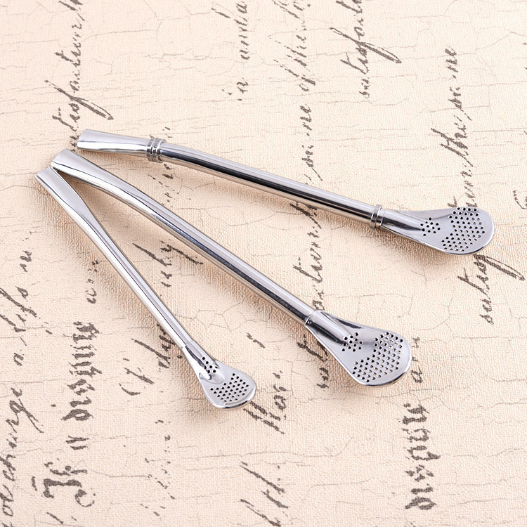 Cuchara de paja de acero inoxidable 304 en stock cuchara de café dos en uno mezcla cuchara ins taza creativa filtro paja
