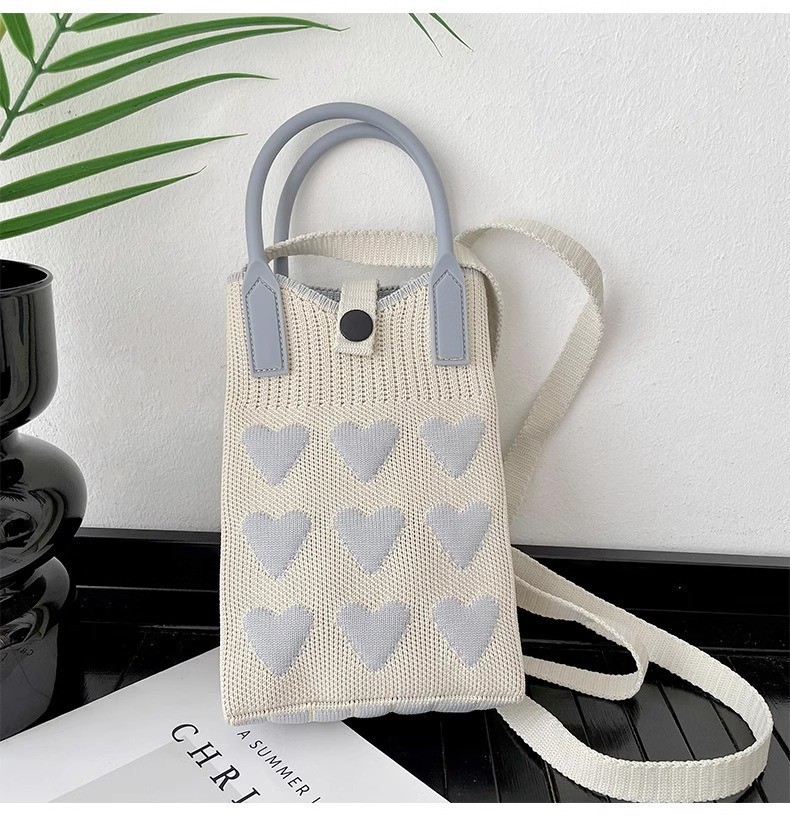 러브 휴대폰 가방 라이트 그레이