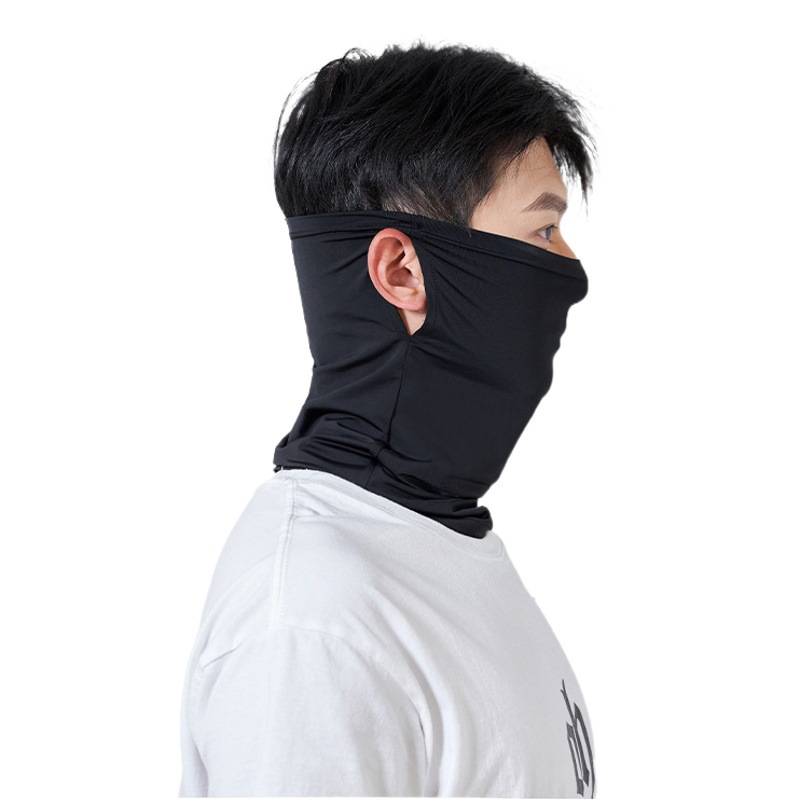 Ice Silk Sunscreen Mask Men's Outdoor Riding Fishing UV Protection Scarf Summer Face Cover Sports Neck Mask