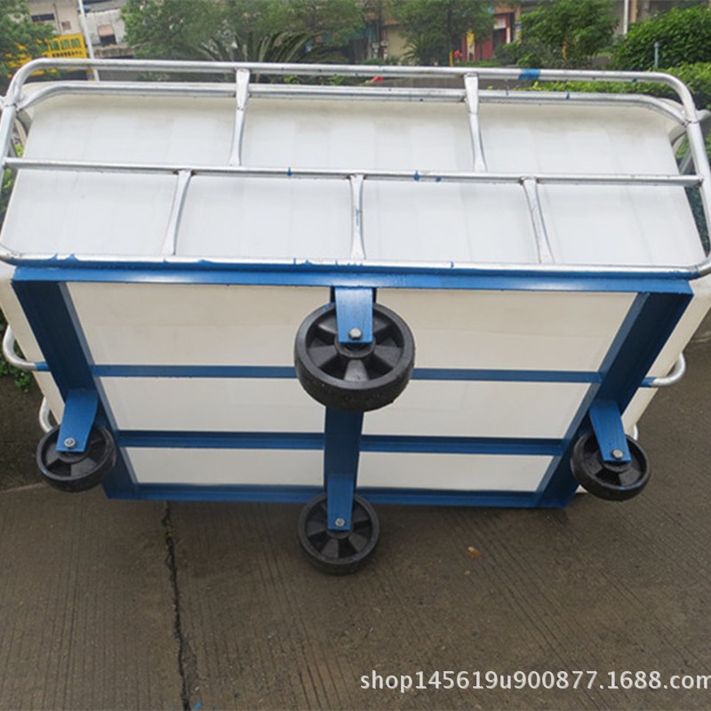 多规格针织漂染厂用塑胶桶推布车/易周转全新pe胶桶染布车