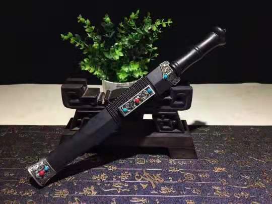 赤壁小汉剑短剑冷兵器花纹钢八面宝剑镇宅装饰佩剑四面剑未开刃