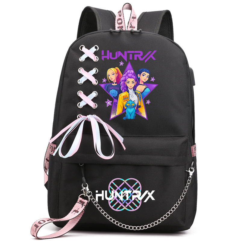 Cross-Border Dropshipping Kpop Demon Hunter Anime Backpack Fashionable Women's School Backpack for Teenagers and Students