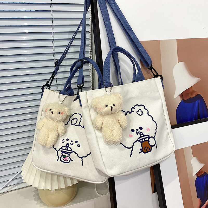 New canvas bag female Japanese cartoon c...