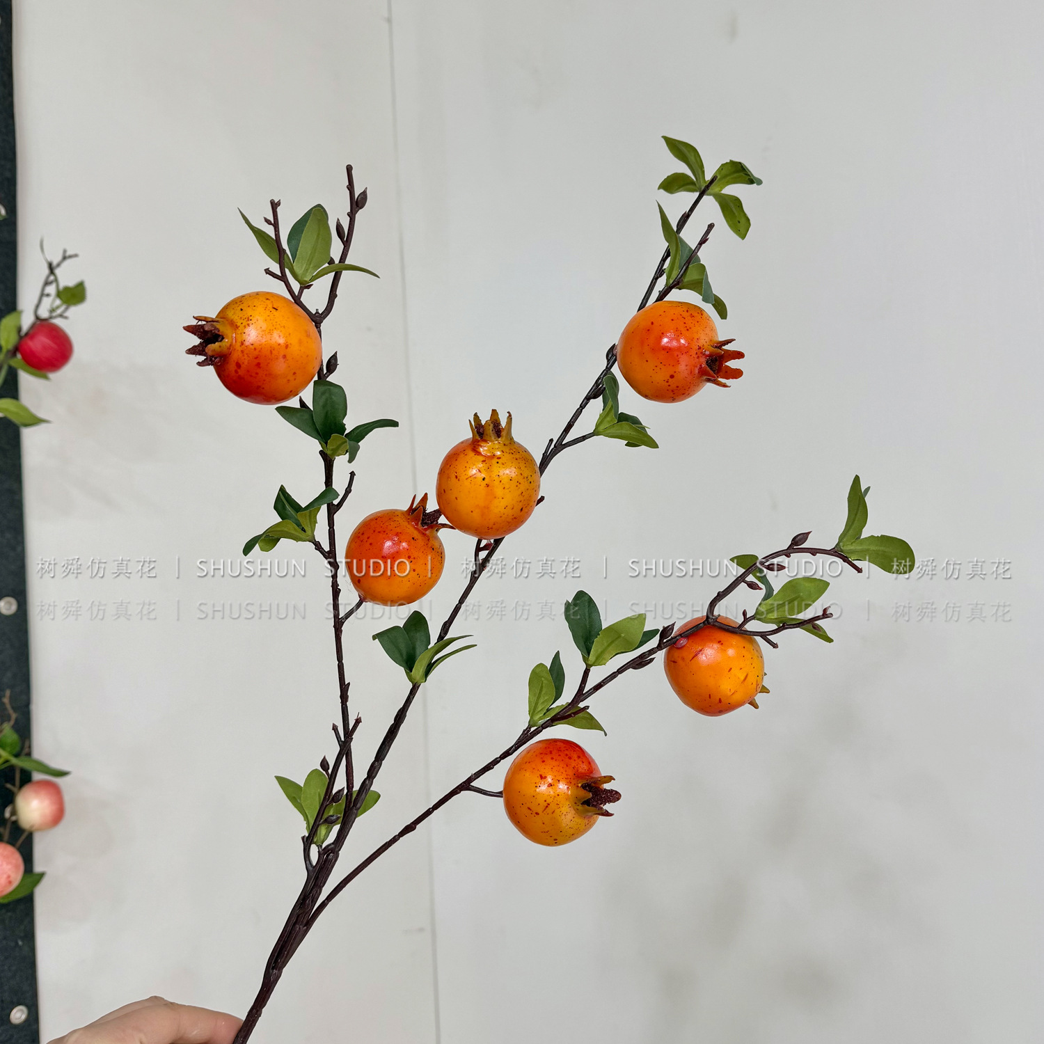 Flor de simulación dorada Phalaenopsis flor dorada de Año Nuevo 3 hortensias de madera flor de plástico dorado hoja dorada material de flor dorada