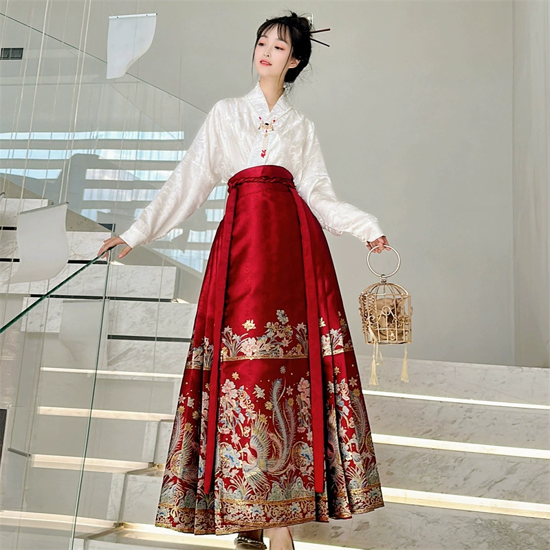 Повседневная юбка макси Fengyu, женский костюм в древнем стиле для похудения, Национальный стиль, новый стиль, тканый золотой макияж, Цветочная юбка макси в китайском стиле