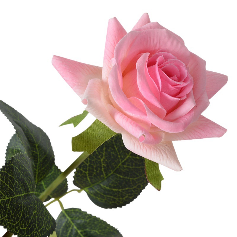 Rosa artificial sensación hidratante de gama alta sola rosa mano sosteniendo flor falsa boda Hotel hogar sala de estar Decoración