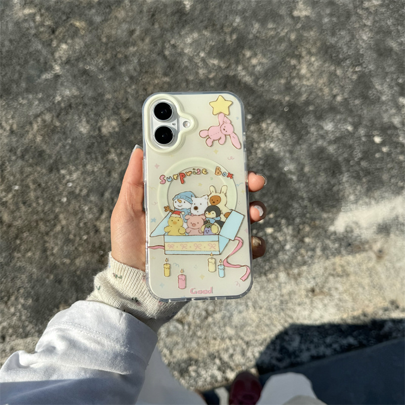 Caja de regalo de concha única de succión magnética pequeño animal ym5