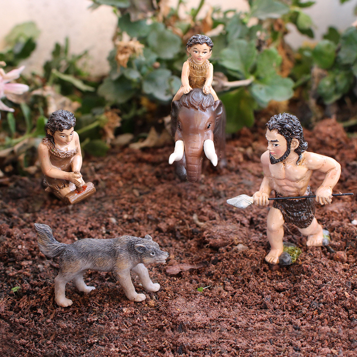 Simulation ancient primitive creative micro landscape decoration wild artificial flower pot gardening resin succulent diy