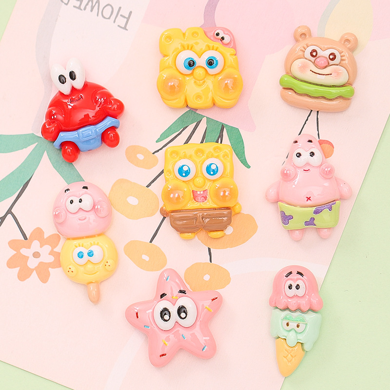 De dibujos animados pulpo estrella galleta DIY crema pegamento caja del teléfono accesorios para el cabello taza de agua resina accesorios de la joyería image 5