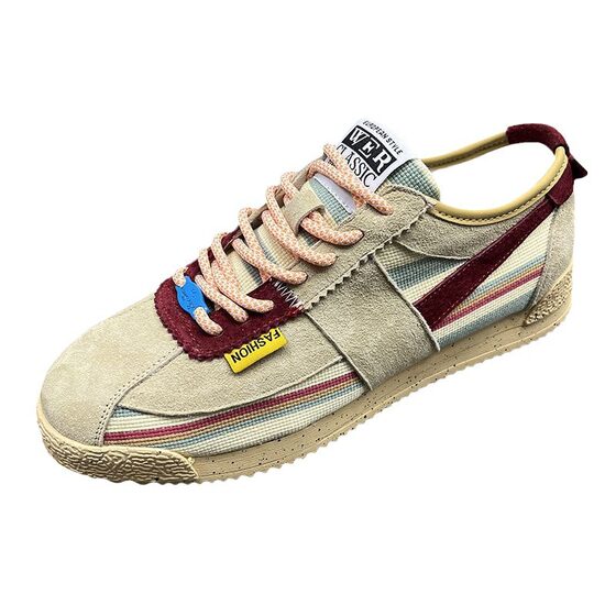 2024 New Summer Fashion Colorblock Jogging Shoes Breathable Low Lace-up Retro Casual sneaker Forrest Gump Shoes for Men