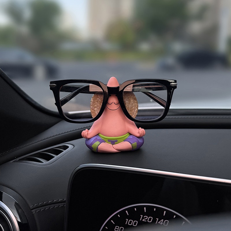 Calm down and Enjoy the Journey with Patrick Star Car Glasses Holder, a Creative and Cute Car Accessory for Women