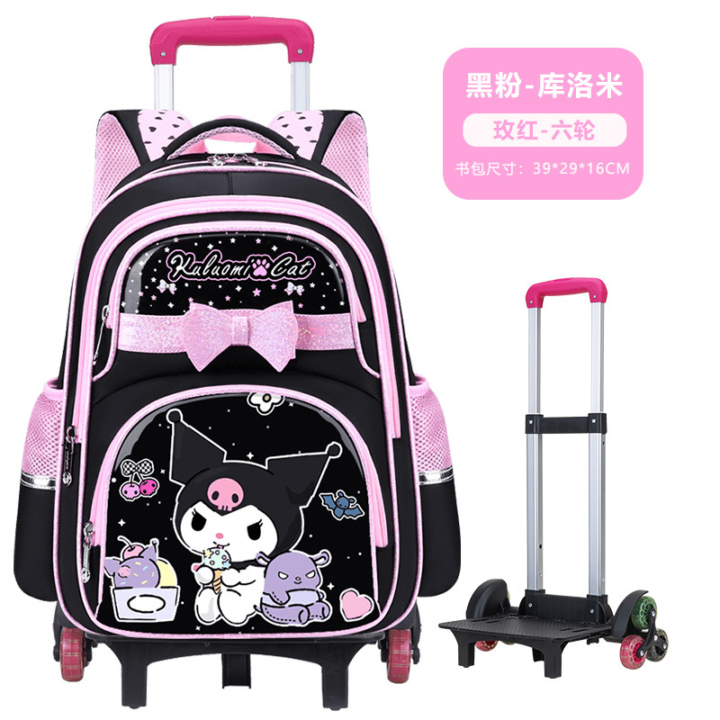 Mochila Escolar con Carro de Tela Oxford Impermeable y Transpirable para Escuela Primaria