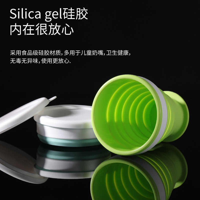 Taza de agua plegable deportiva creativa Taza de agua plegable de silicona Taza retráctil plegable Taza de café Taza de agua portátil al aire libre