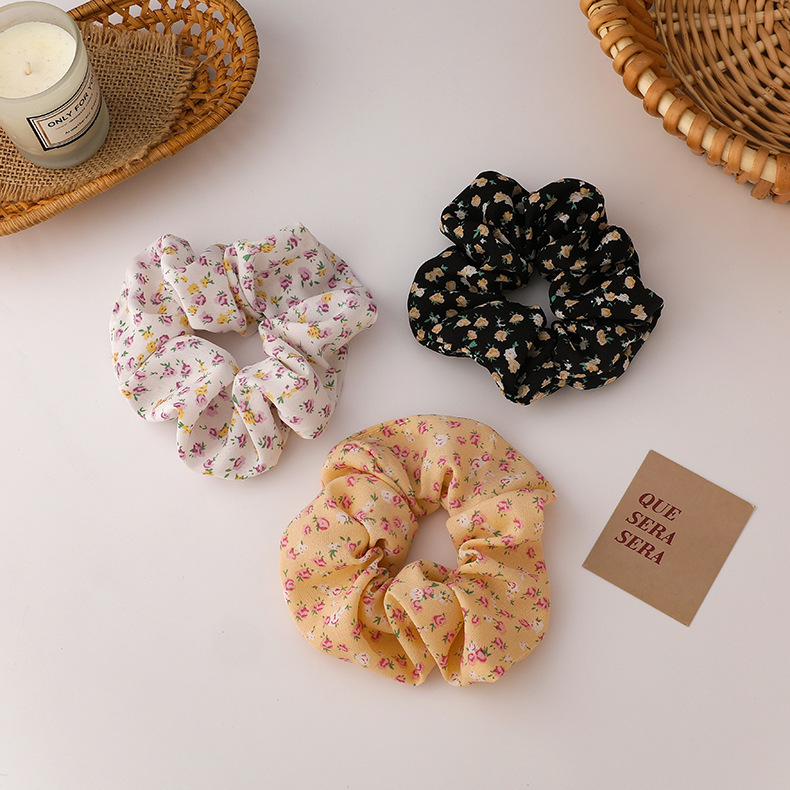 Retro Fashion Floral Chiffon Hair Scrunchies display picture 12