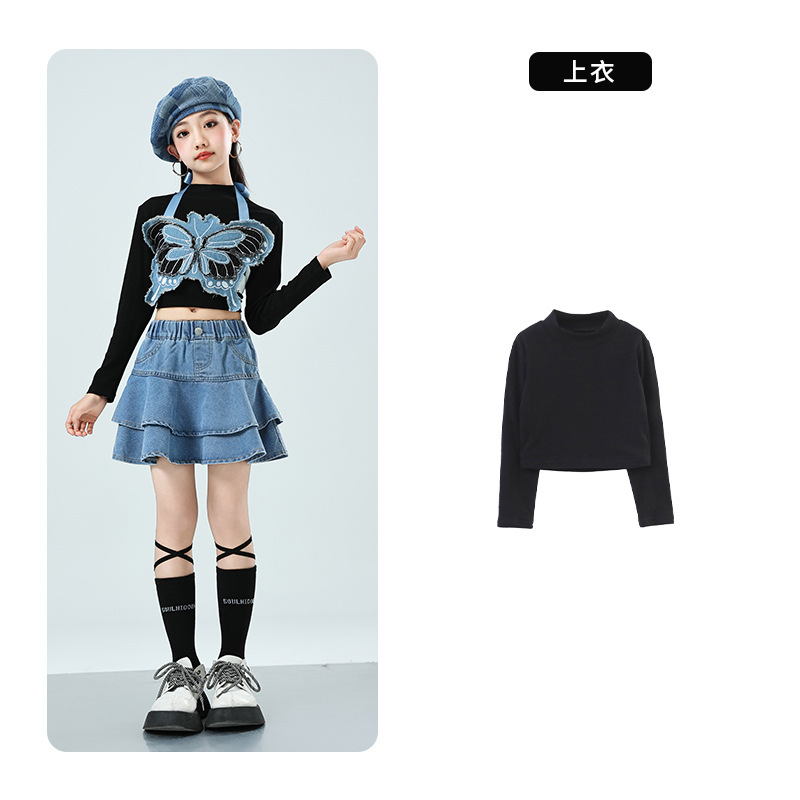 子供の街のダンスの公演服の男女の子供のカウボーイのスーツのジャズのダンスのhiphopの舞台のショーのファッションの服の長袖