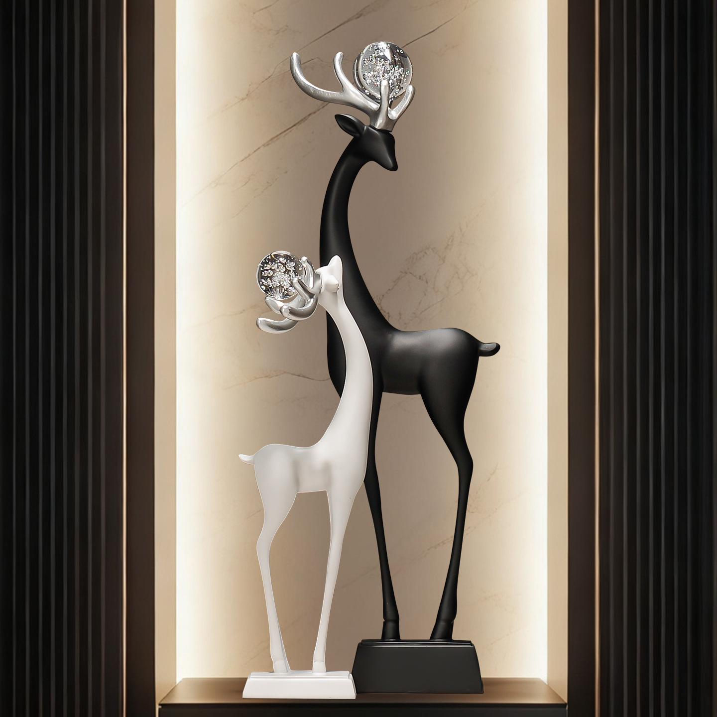 Simple Modern Entrance Hall Entrance Deer Ornaments to Attract Wealth, Living Room Tv Cabinet Vertical High Light Luxury Ornaments