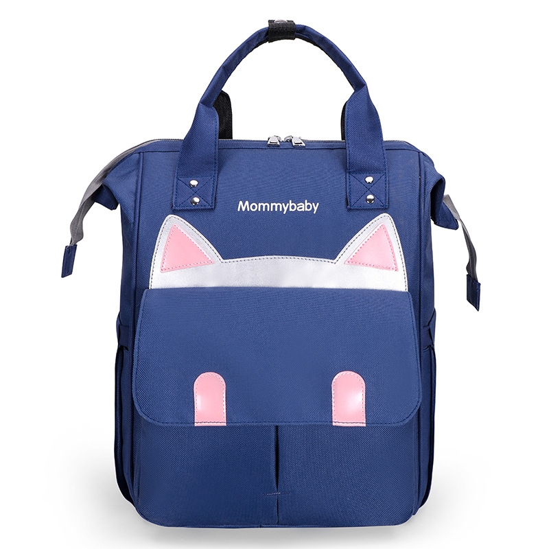 Estilo de gato transfronterizo de buena calidad, bolso de mamá de gran tamaño, mochila portátil, gran cantidad de stock, cremallera Oxford