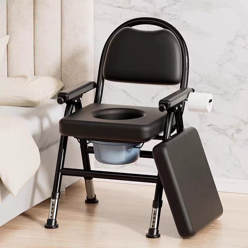 Elderly toilet stool, foldable and portable toilet for pregnant women, sturdy and easy to move, a practical toilet aid for the elderly