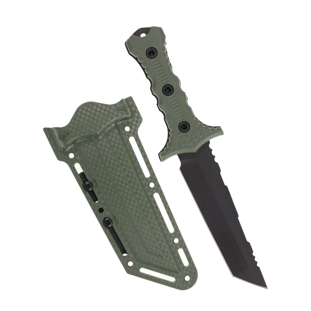Cuchillo al aire libre cuchillo táctico cuchillo recto cuchillo de camping K-vaina cuchillo de defensa personal en el automóvil barra de magnesio linterna de acero inoxidable táctica defensa personal
