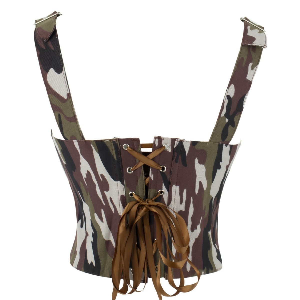 Nuevo camuflaje vestido de plástico correa de hombro ajustable damas pechos reúnidos abrazadera chaleco abrazadera