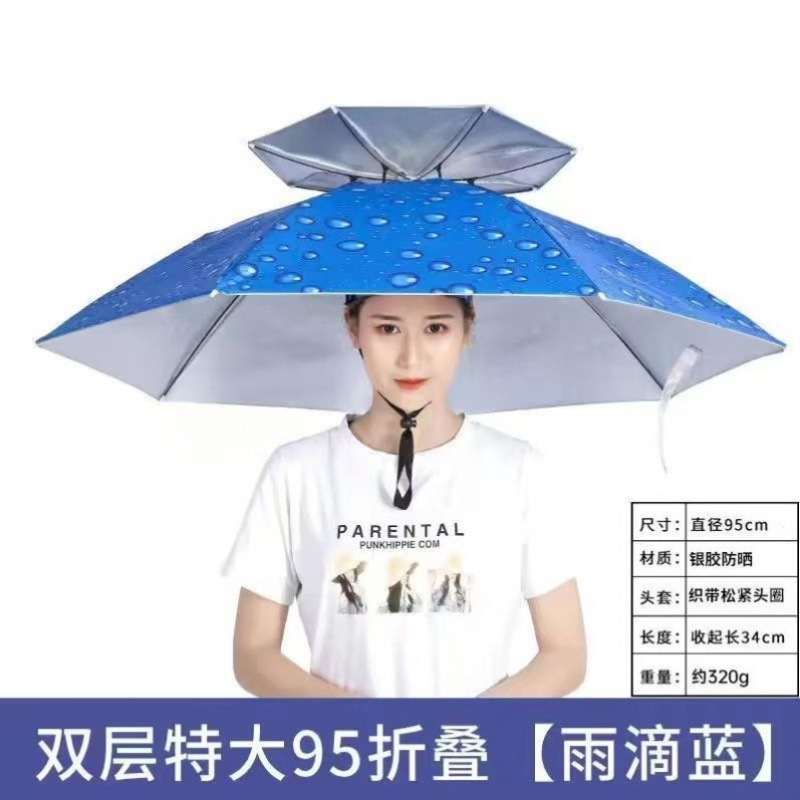 ヘッドマウント釣り傘、屋外日焼け止め傘、新しいビニール折りたたみ傘、茶摘み漁具、麦わら帽子傘|undefined