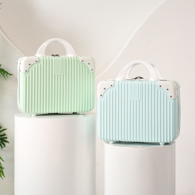 フレッシュ化粧品バッグ女性のための 14inch 小型ポータブルスーツケースパスワードマニキュアボックス学生化粧品ボックス 16inch 収納袋|undefined
