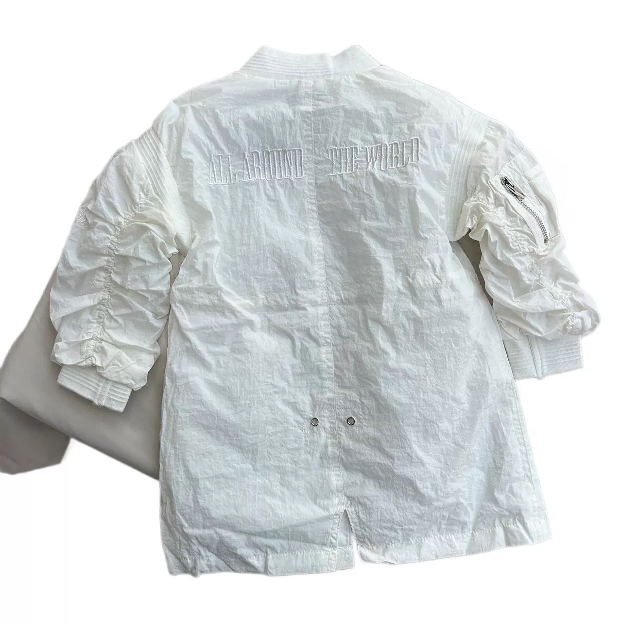 Abrigo blanco para niñas pequeñas y medianas 25 rompevientos para niños de primavera y otoño