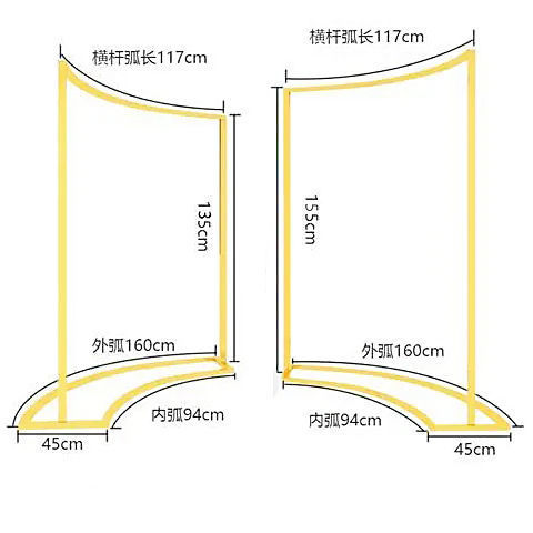 弧形服装展示架落地式服装店衣架男女装货架正挂服装架高档陈列架详情9