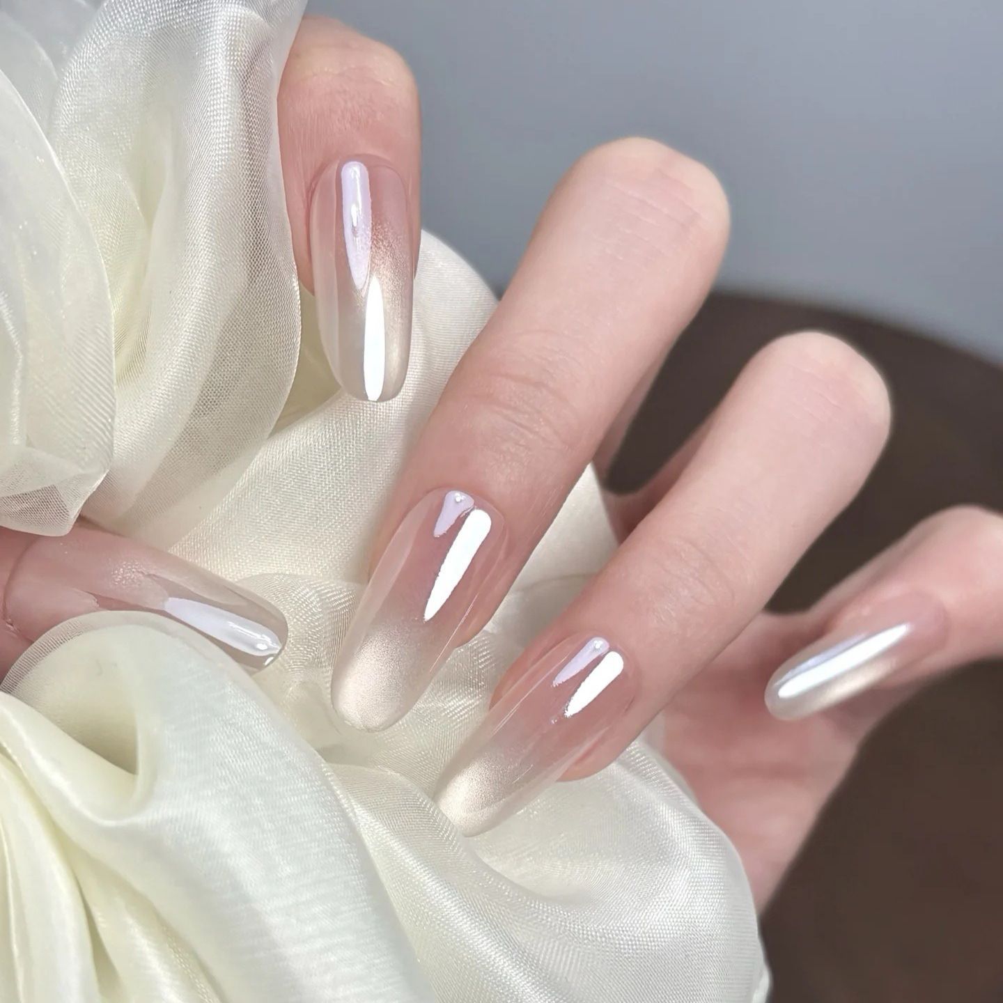 Ambiente dulce, polvo helado, uñas de ojo de gato, nuevas pegatinas de uñas de alta calidad, uñas postizas, uñas de uñas hechas a mano, uñas