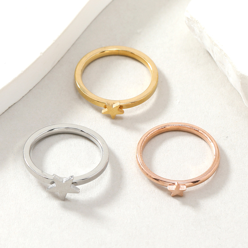 Star Titanium Steel Ring Set Exquisite Stainless Jewelry For Women_voghion.com