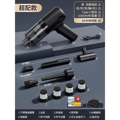 Tozsoranlar, for suction and blowing, small and - black-brushless-super-edition-metal-mesh-coverair-travel-bag4-filter-elements4-in-1-function-suction-blowing-charging-pumpingfast-chargingcleaning-kit