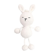 成品手工钩织挂件毛线白色吊脚兔挂饰针织钥匙扣包包饰品创意手作