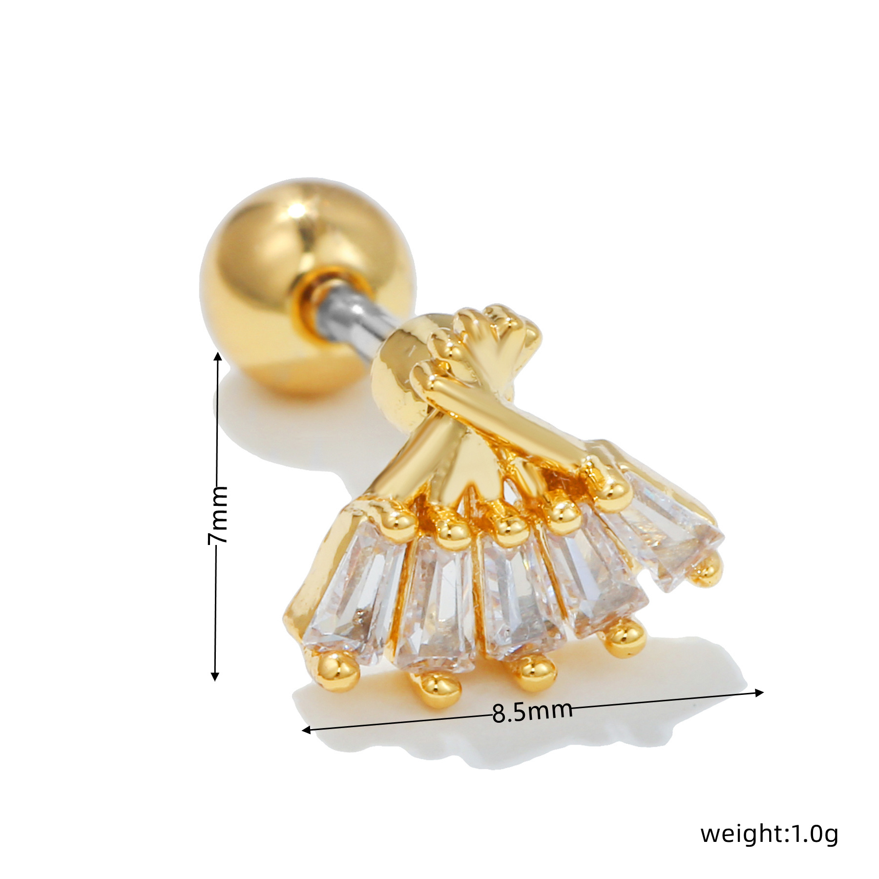 Fashion Geometric Flower Skull Copper Inlaid Zircon Artificial Pearls Earrings 1 Piece