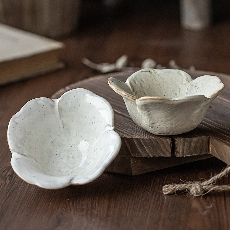 Embellished Dining Table Japanese Retro Ceramic Dipping Dish High-Value Condiment Dish Tableware Dish Household Flavor Dish Small Dish