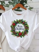 Printed Fashion Sweet Happy New Year Women T Shirts Top Merr
