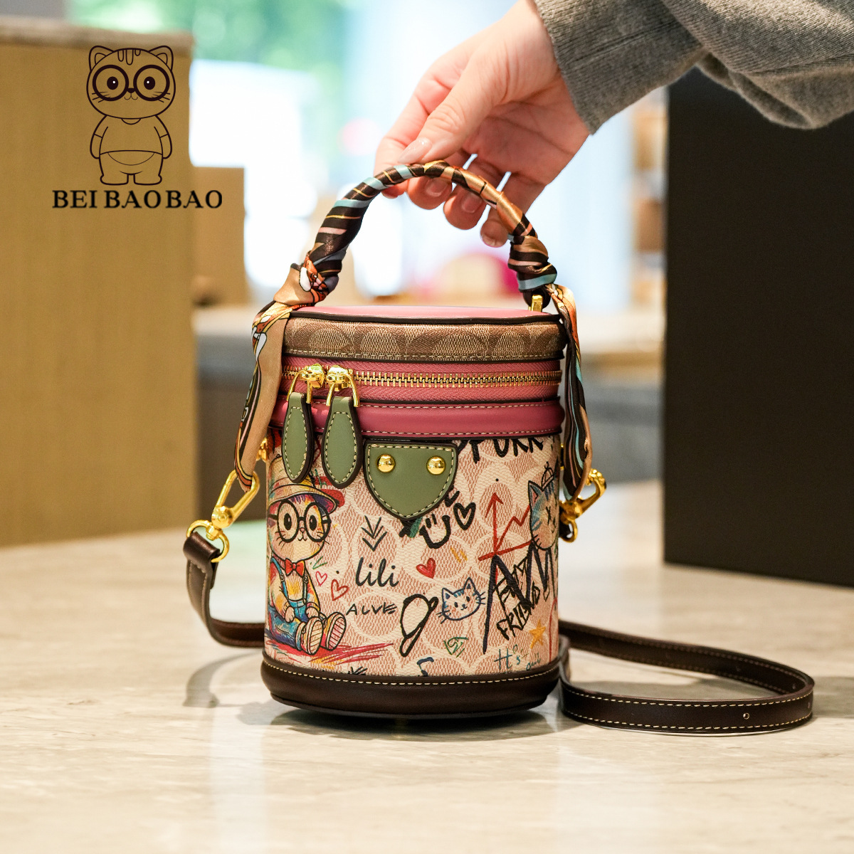 North Bag Source Factory Cross-Border Color-Block Women's Bag Classic Versatile Handbag Crossbody Shoulder Bag Bucket Bag