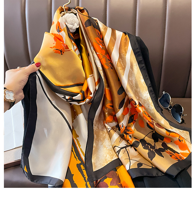 Women's Elegant Flower Polyester Silk Scarf display picture 4