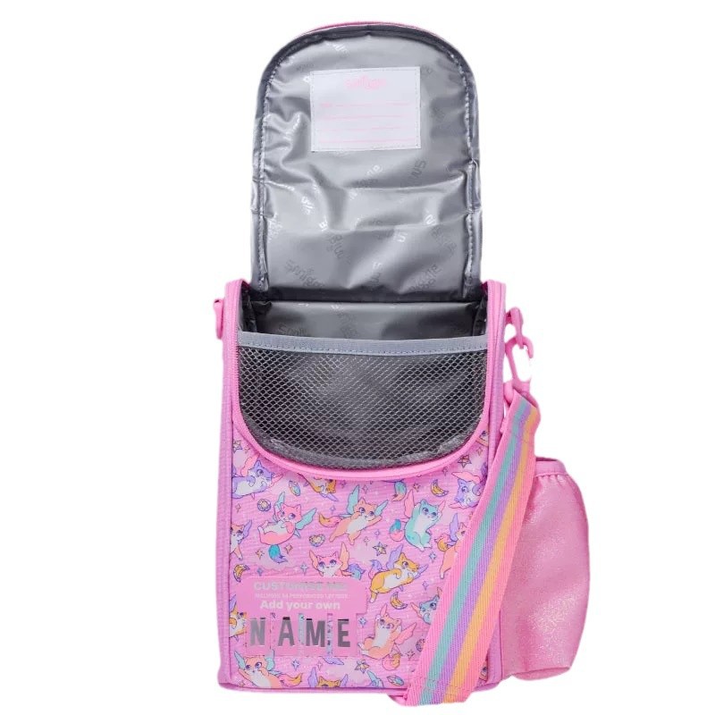 Mochila escolar australiana sonrisa para estudiantes de primaria, mochila ultraligera, rosa púrpura, gato, libro medio