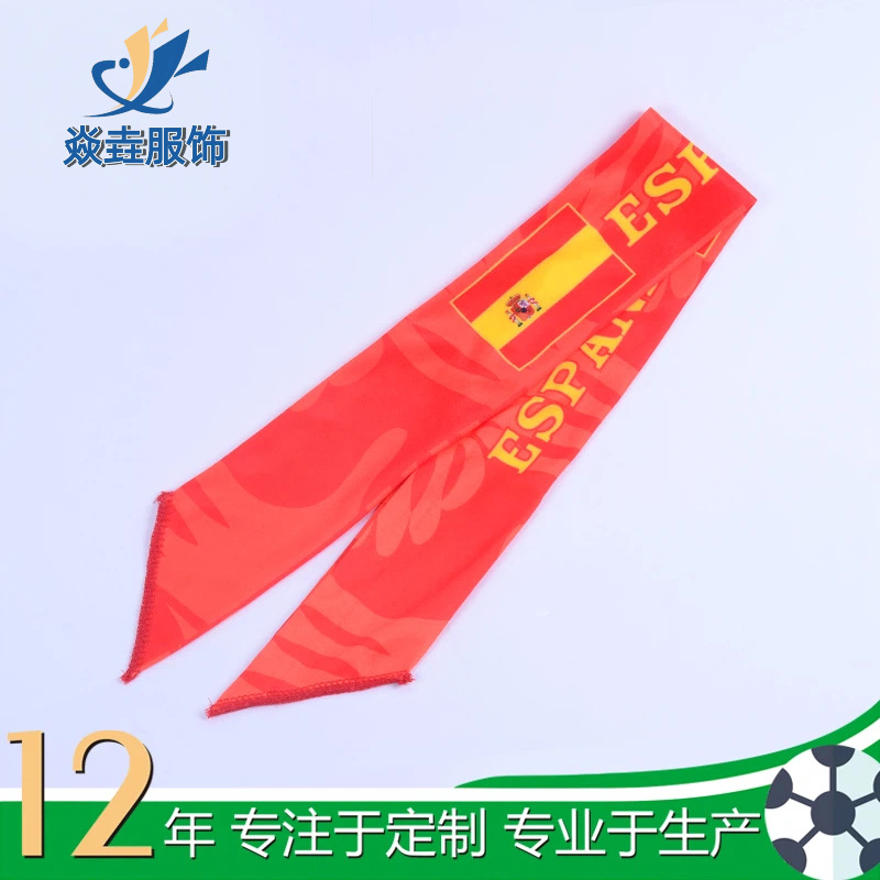 World Cup custom-made Spanish and Argentine headbands, color-printed advertising cheerleading ceremonial bands, sweat-absorbing polyester knitted headbands