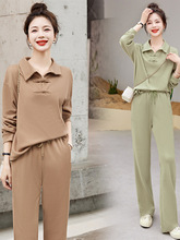 時髦套裝女春2023年新款韓版休閑運動褲子套裝時尚兩件套小個子潮