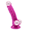 7 inch solid dildo curved pink