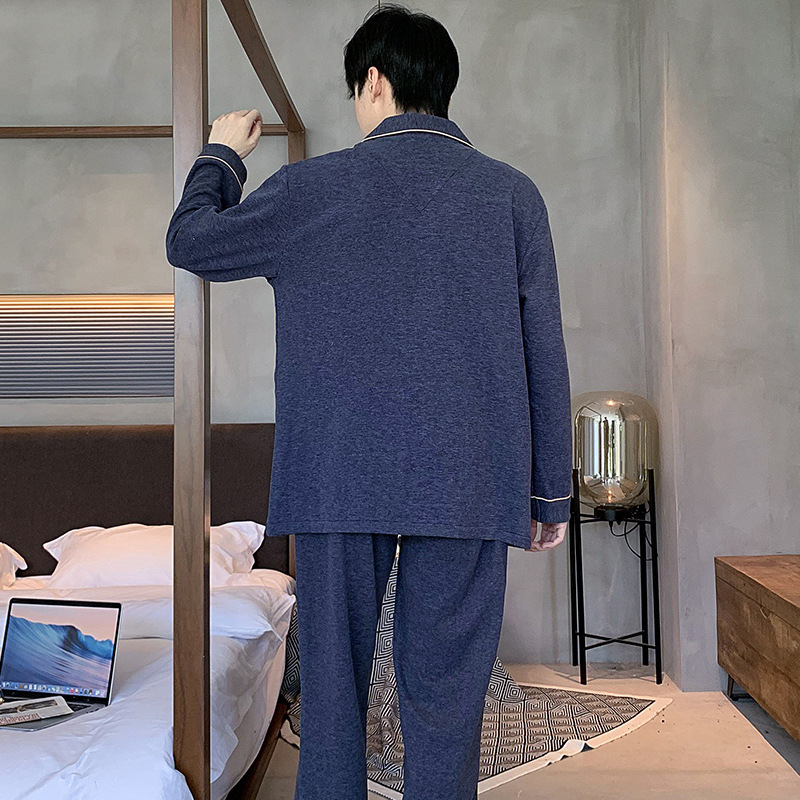 잠옷 남자의 겨울 두꺼운 양털 긴팔 카디건 가을과 겨울 따뜻한 캐주얼 홈 의류 플러스 사이즈 세트 착용