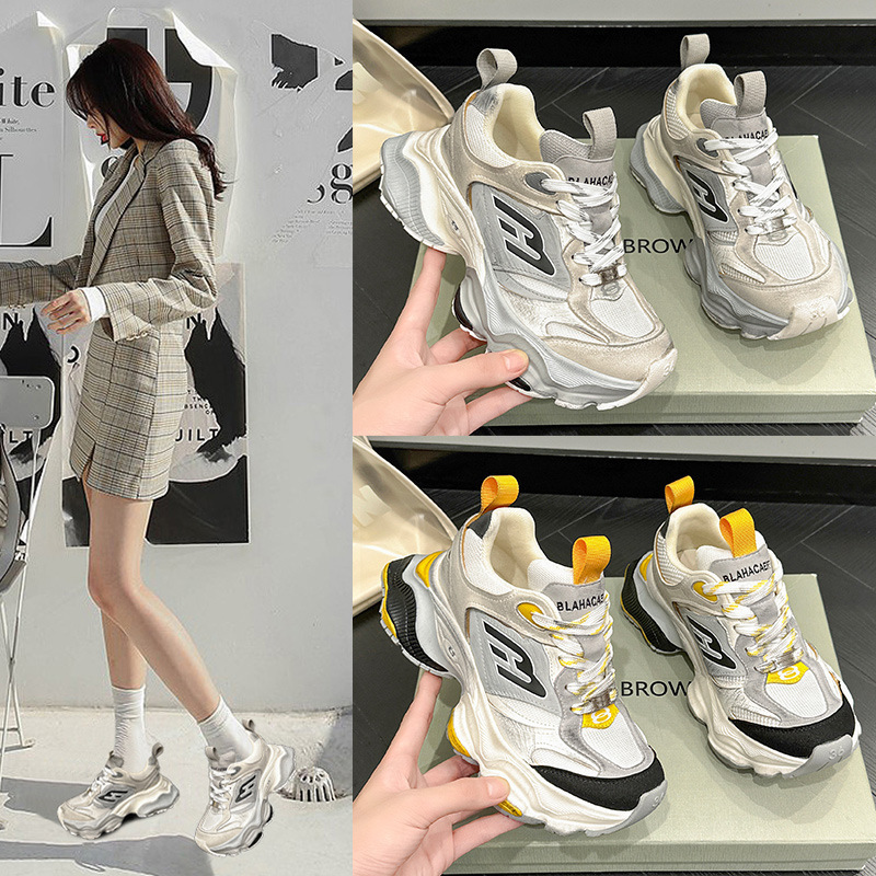 Black and golden three-generation daddy shoes for women ins2024 new all-match thick-soled Net red super hot fried street couple sneaker Black and golden three-generation daddy shoes for women ins2024 new all-match thick-soled Net red super hot fried street couple sneaker